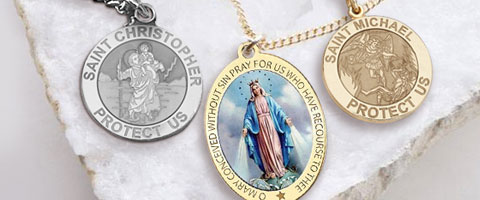 PicturesOnGold.com Saint Chrysogonus Round Religious Medal 14K Yellow or White Gold or Sterling Silver