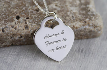 Heart Photo Pendant/Charm with Diamond Cut Edge